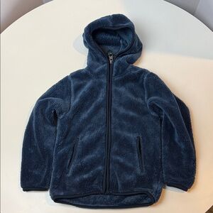 H&M Kids Fuzzy Fleece Zip Up, Dark Blue Size 5T/6